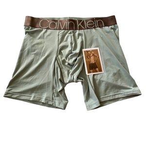 Calvin Klein ICON Logo Band Microfiber Green Boxer Brief Underwear NB2541 342